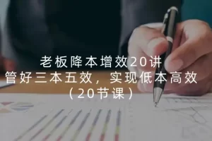 【2024.06.25】老板降本增效20讲，管好 三本五效，实现低本高效（20节课）百度网盘免费下载-芽米宝库