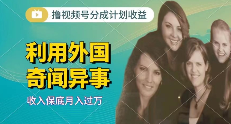 图片[1]-【2024.06.22】利用奇闻异事视频，撸视频号分成计划收益，每天只需一小时，新手小白轻松上手百度网盘免费下载-芽米宝库
