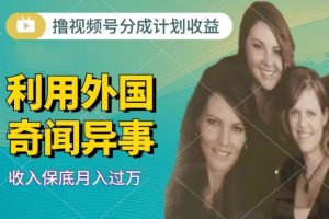 【2024.06.22】利用奇闻异事视频，撸视频号分成计划收益，每天只需一小时，新手小白轻松上手百度网盘免费下载-芽米宝库