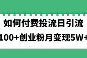 【2024.06.20】如何通过付费投流日引流100+创业粉月变现5W+百度网盘免费下载-芽米宝库