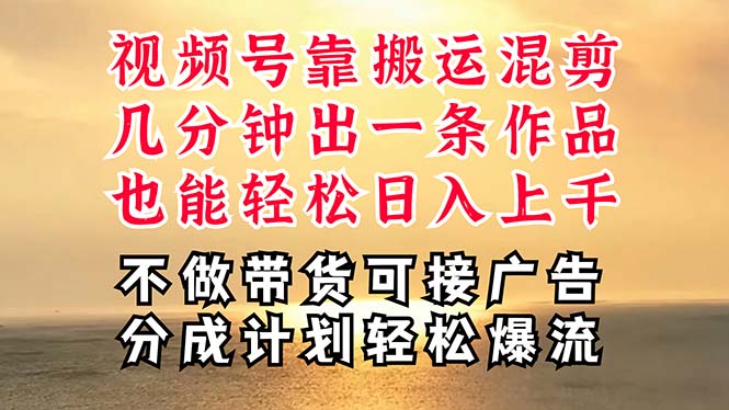图片[1]-【2024.06.18】深层揭秘视频号项目，是如何靠搬运混剪做到日入过千上万的，带你轻松爆流百度网盘免费下载-芽米宝库