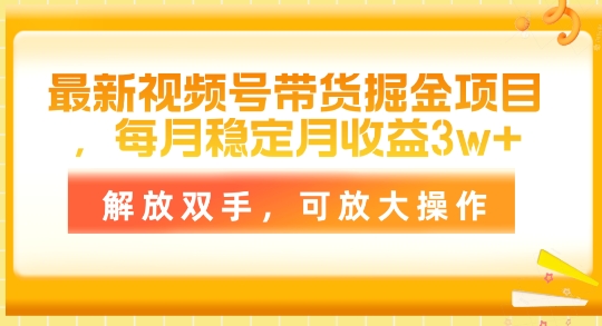 图片[1]-【2024.06.16】最新视频号带货掘金项目，每月稳定月收益1w+，解放双手，可放大操作百度网盘免费下载-芽米宝库