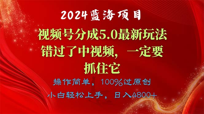 图片[1]-【2024.06.14】2024蓝海项目，视频号分成计划5.0最新玩法，错过了中视频，一定要抓住它百度网盘免费下载-芽米宝库