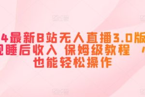 【2024.06.12】2024最新B站无人直播3.0版本 实现睡后收入 保姆级教程 小白也能轻松操作百度网盘免费下载-芽米宝库