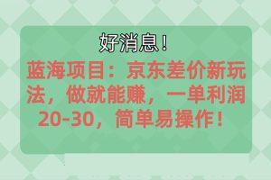 【2024.06.12】越早知道越能赚到钱的蓝海项目：京东大平台操作，一单利润20-30，简单易操作百度网盘免费下载-芽米宝库