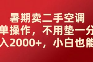 【2024.06.11】暑期卖二手空调简单操作，不用垫一分钱日入2000+，小白也能做百度网盘免费下载-芽米宝库