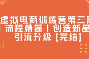 【2024.06.10】虚拟电商训练营第三期丨流程精简丨创造新品丨引流升级 [完结]百度网盘免费下载-芽米宝库