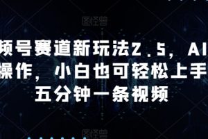 【2024.06.09】视频号赛道新玩法2.5，AI高效操作，小白也可轻松上手，五分钟一条视频百度网盘免费下载-芽米宝库
