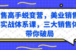 【2024.06.08】销售高手蜕变营，美业销售高手实战体系课，三大销售体系带你破局百度网盘免费下载-芽米宝库