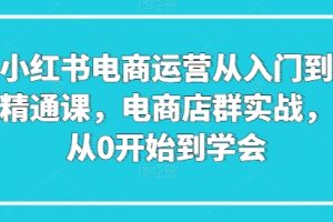 【2024.06.08】小红书电商运营从入门到精通课，电商店群实战，从0开始到学会百度网盘免费下载-芽米宝库