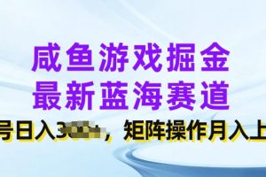 【2024.06.07】咸鱼游戏掘金，最新蓝海赛道，单号日入几张，矩阵操作月入上w百度网盘免费下载-芽米宝库