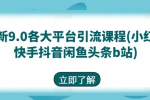 【2024.06.05】最新9.0各大平台引流课程(小红书快手抖音闲鱼头条b站)百度网盘免费下载-芽米宝库