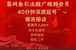 【2024.06.05】闲鱼暴力引流推广视频会员，能做到日入2W+，操作简单百度网盘免费下载-芽米宝库