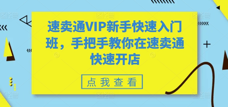 图片[1]-【2024.06.04】速卖通VIP新手快速入门班，手把手教你在速卖通快速开店百度网盘免费下载-芽米宝库