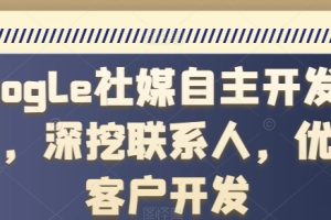 【2024.06.04】Google社媒自主开发客户，深挖联系人，优质客户开发百度网盘免费下载-芽米宝库