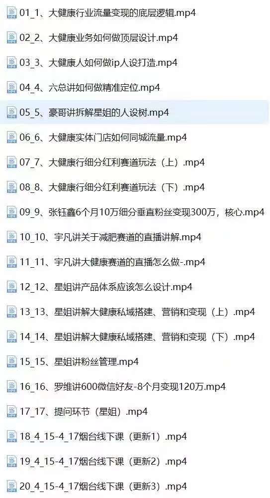 图片[2]-【2024.06.04】大健康流量变现2.0：拓高变现 流量/成高客单/低粉高变现/只讲落地实战百度网盘免费下载-芽米宝库