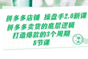 【2024.06.03】拼多多店铺 操盘手2.0新课，拼多多卖货的底层逻辑，打造爆款的3个周期-8节百度网盘免费下载-芽米宝库