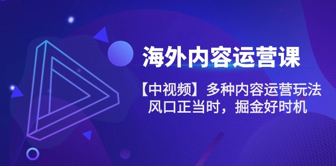 图片[1]-【2024.06.02】海外内容 运营课【中视频】多种内容运营玩法 风口正当时 掘金好时机-101节百度网盘免费下载-芽米宝库
