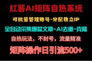 【2024.06.02】红薯矩阵自热系统，独家不死号引流玩法！矩阵操作日引流500+百度网盘免费下载-芽米宝库