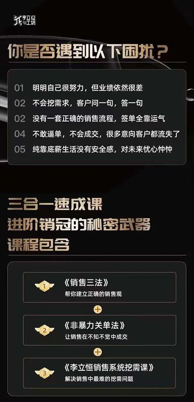 图片[2]-【2024.05.31】从小新手到销冠 三合一速成：销售3法+非暴力关单法+销售系统挖需课 (27节)百度网盘免费下载-芽米宝库