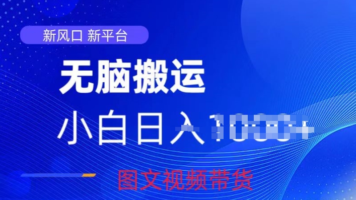 图片[1]-【2024.05.29】京东视频图文搬运带货项目，蓝海赛道小白轻松上手，每天一小时轻松获取收益百度网盘免费下载-芽米宝库