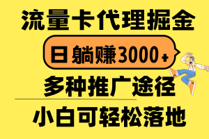 【2024.05.29】流量卡代理掘金，日躺赚3000+，首码平台变现更暴力，多种推广途径，新手快速赚钱百度网盘免费下载-芽米宝库