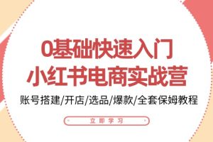 【2024.05.28】0基础快速入门-小红书电商实战营：账号搭建/开店/选品/爆款/全套保姆教程百度网盘免费下载-芽米宝库