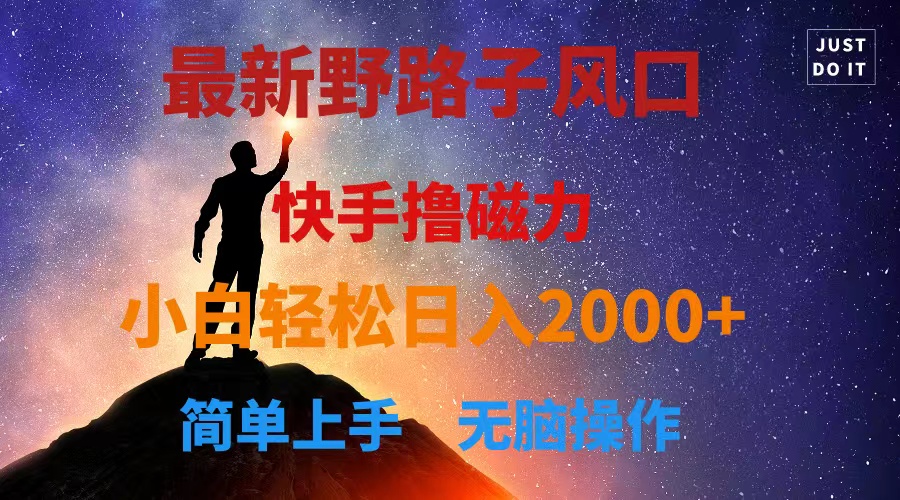 图片[1]-【2024.05.28】最新风口！快手撸磁力，野路子，小白无脑操作日入2000+百度网盘免费下载-芽米宝库