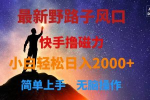 【2024.05.28】最新风口！快手撸磁力，野路子，小白无脑操作日入2000+百度网盘免费下载-芽米宝库