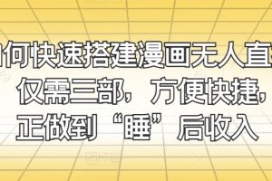 【2024.05.28】如何快速搭建漫画无人直播间，仅需三步，方便快捷，真正做到“睡”后收入百度网盘免费下载-芽米宝库
