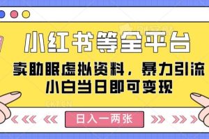 【2024.05.27】小红书等全平台卖助眠虚拟资料，暴力引流小白当日即可变现，轻松日入一两张百度网盘免费下载-芽米宝库
