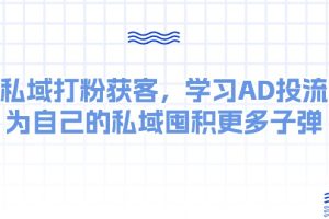 【2024.05.27】某收费课：私域打粉获客，学习AD投流，为自己的私域囤积更多子弹百度网盘免费下载-芽米宝库