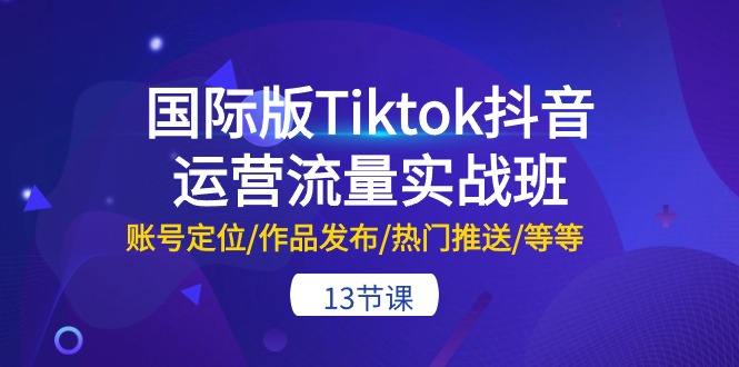 图片[1]-【2024.05.26】国际版Tiktok抖音运营流量实战班：账号定位/作品发布/热门推送/等等-13节百度网盘免费下载-芽米宝库