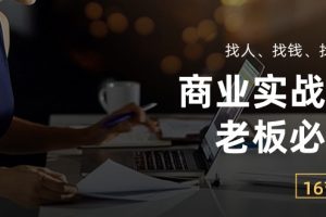 【2024.05.26】商业实战课【老板必学】：找人、找钱、找方向（16节课）百度网盘免费下载-芽米宝库