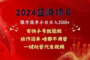【2024.05.25】2024蓝海项目，网盘拉新，操作简单小白日入2000+，一键托管代发视频，啥都不用管，有快手号躺赚百度网盘免费下载-芽米宝库