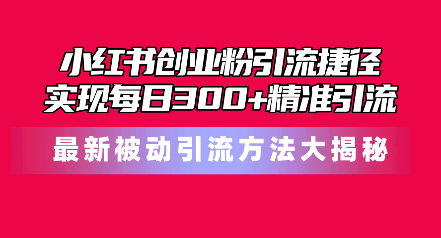图片[1]-【2024.05.25】小红书创业粉引流捷径！最新被动引流方法大揭秘，实现每日300+精准引流百度网盘免费下载-芽米宝库
