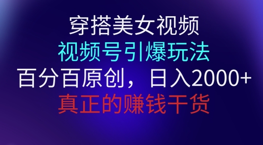 图片[1]-【2024.05.24】穿搭美女视频，视频号引爆玩法，百分百原创，真正赚钱干货百度网盘免费下载-芽米宝库