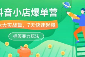 【2024.05.22】抖音小店-爆单营，6大 实战篇，7天 快速起爆，标签暴力玩法（41节课）百度网盘免费下载-芽米宝库