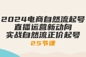 【2024.05.21】2024电商自然流起号，直播运营新动向 实战自然流正价起号-25节课百度网盘免费下载-芽米宝库