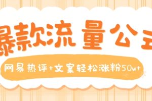 【2024.05.20】爆款流量公式，网易热评+文案轻松涨粉50w+百度网盘免费下载-芽米宝库