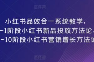 【2024.05.19】小红书品效合一系统教学，​0~1阶段小红书新品投放方法论，​1~10阶段小红书营销增长方法论百度网盘免费下载-芽米宝库