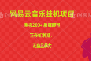 【2024.05.19】网易云音乐挂机项目，单机200+，躺赚即可，正在红利期，无脑且暴力百度网盘免费下载-芽米宝库