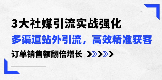 图片[1]-【2024.05.19】3大社媒引流实操强化，多渠道站外引流/高效精准获客/订单销售额翻倍增长百度网盘免费下载-芽米宝库