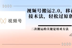 【2024.05.18】视频号搬运2.0 移花接木法，轻松过原创百度网盘免费下载-芽米宝库