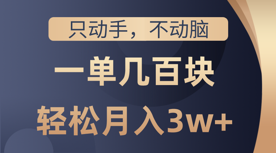 图片[1]-【2024.05.18】只动手不动脑，一单几百块，轻松月入3w+，看完就能直接操作，详细教程百度网盘免费下载-芽米宝库
