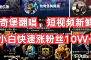 【2024.05.18】AI比奇堡翻唱，短视频新鲜赛道，小白快速涨粉丝10W+百度网盘免费下载-芽米宝库
