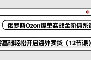 【2024.05.18】俄罗斯Ozon爆单实战全阶体系课，零基础轻松开启海外卖货（12节课）百度网盘免费下载-芽米宝库