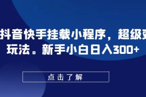 【2024.05.16】0粉抖音快手挂载小程序，超级变脸玩法，新手小白日入300+百度网盘免费下载-芽米宝库