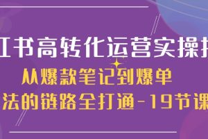 【2024.05.17】小红书-高转化运营 实操指南，从爆款笔记到爆单玩法的链路全打通-19节课百度网盘免费下载-芽米宝库