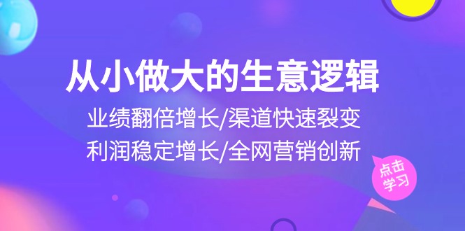 图片[1]-【2024.05.13】从小做大生意逻辑：业绩翻倍增长/渠道快速裂变/利润稳定增长/全网营销创新百度网盘免费下载-芽米宝库